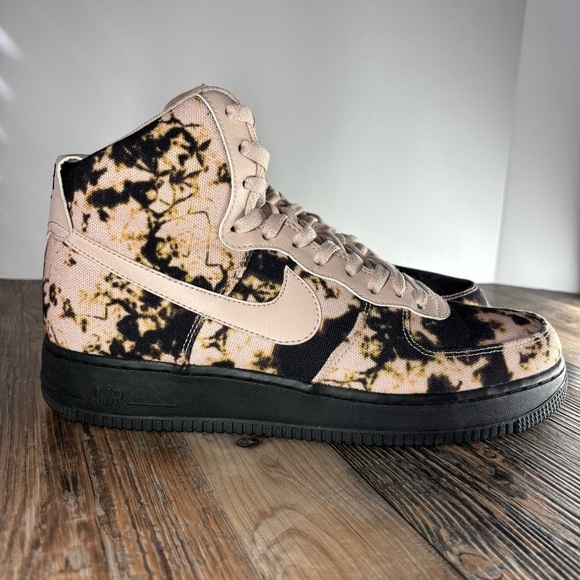 Nike Shoes Mens 10.5 Air Force 1 High Tops Acid Wash Print Swoosh Streetwear - Picture 3 of 11